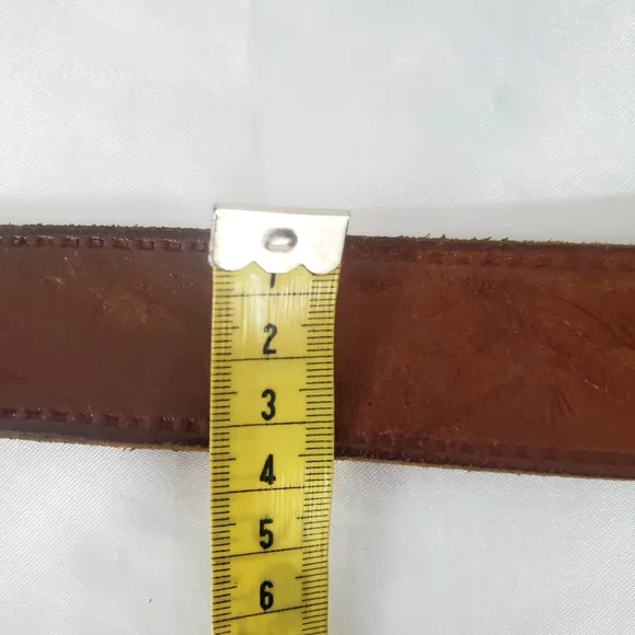 Vintage Men's Brown Western Leather Belt - Picture 11 of 11